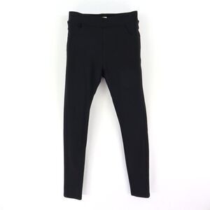 Yelete Leggings Womens Size S Black Rayon Pockets Stretch Elastic Waist Mid Rise